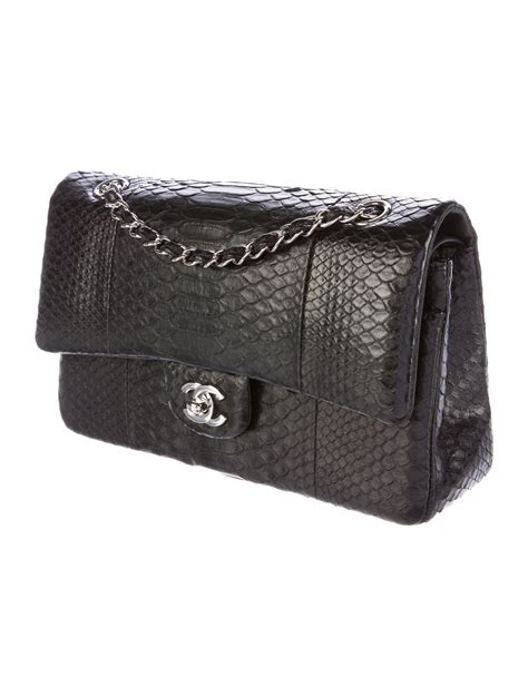 chanel python classic bag|python Chanel handbags women.